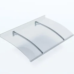 AUVENT - MARQUISE DE PORTE D'ENTRÉE MÉLANIE Gris clair, L.150 cm, Profondeur totale - 90 cm-McCover Outlet