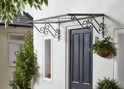 Geom Auvent acier et polycarbonate 140 x 80 cm