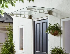 Geom Auvent acier et verre Lugano 140 x 90 cm