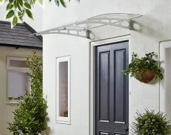 Auvent alu et polycarbonate Basic plus blanc 140 x 90 cm-Geom Hot