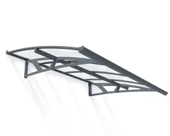 Canopia by Palram Auvent arrondi Amsterdam gris clair l.223,5 x P.139 x H.33 cm