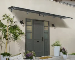 Auvent arrondi Aquila gris l.412 x P.91,5 x H.17,5 cm-Canopia by Palram Clearance