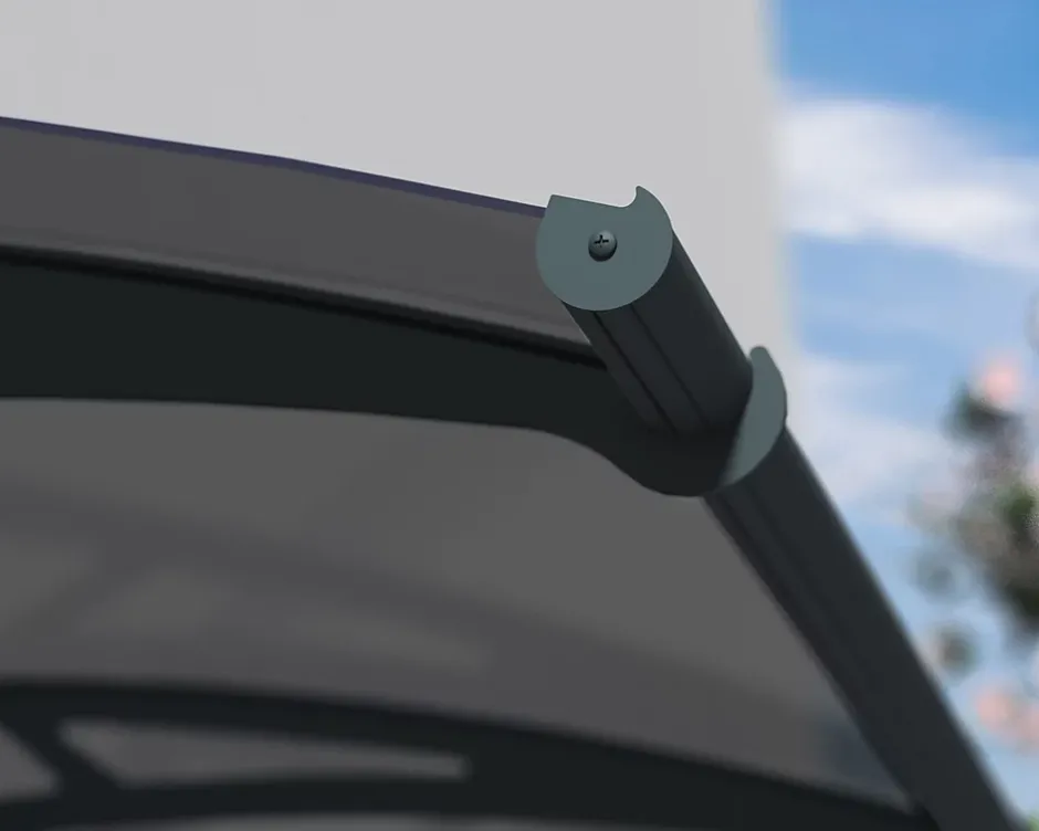 Auvent arrondi Aquila gris l.453,5 x P.91,5 x H.17,5 cm-Canopia by Palram Online