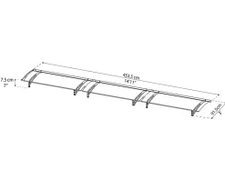 Auvent arrondi Aquila gris l.453,5 x P.91,5 x H.17,5 cm-Canopia by Palram Online