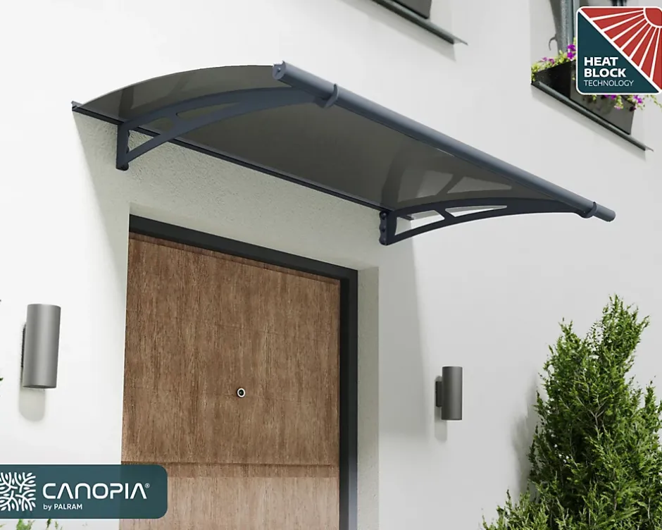 Canopia by Palram Auvent arrondi Aquila gris l.150,5 x P.91,5 x H.17,5 cm