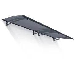 Auvent arrondi Aquila gris l.302 x P.91,5 x H.17,5 cm-Canopia by Palram Discount