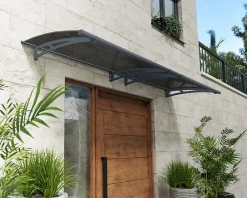 Auvent arrondi Aquila gris l.302 x P.91,5 x H.17,5 cm-Canopia by Palram Discount