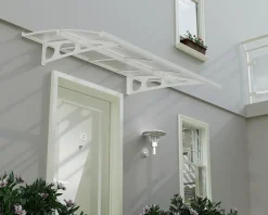 Canopia by Palram Auvent arrondi Bordeaux blanc l.223,5 x P.139 x H.33 cm