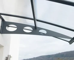 Auvent arrondi Herald gris l.447 x P.139 x H.33 cm-Canopia by Palram New