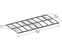 Auvent arrondi Herald gris l.447 x P.139 x H.33 cm-Canopia by Palram New