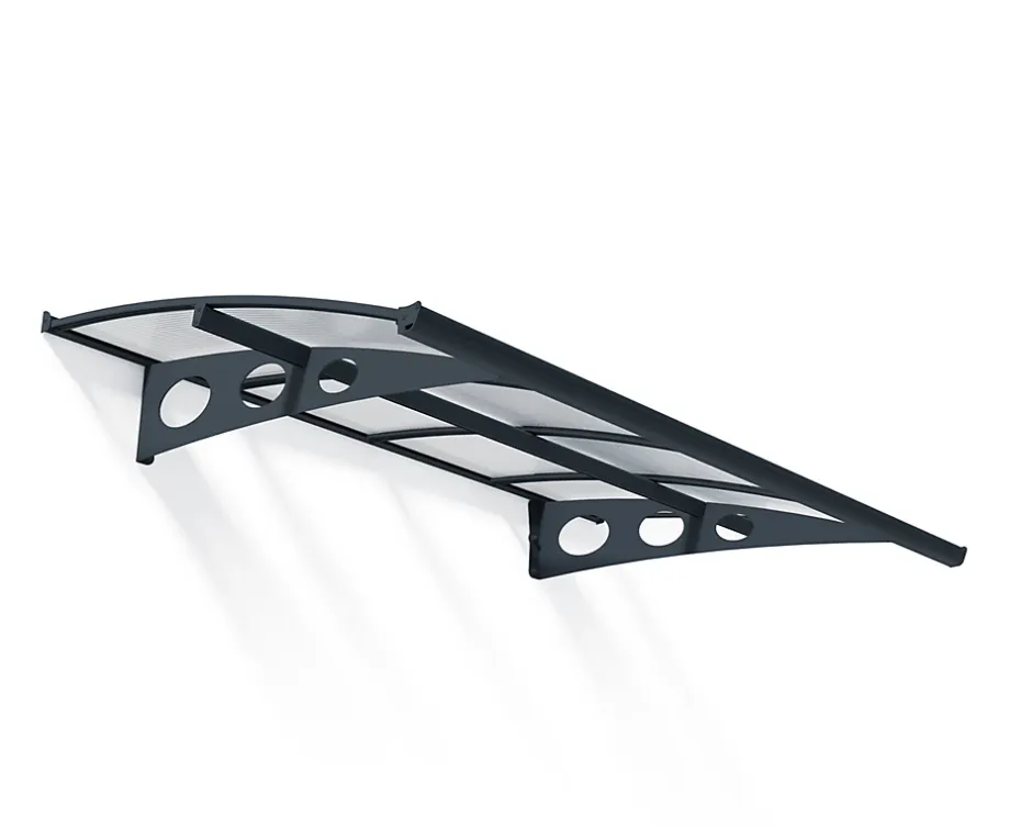 Canopia by Palram Auvent arrondi Herald gris l.223,5 x P.139 x H.33 cm