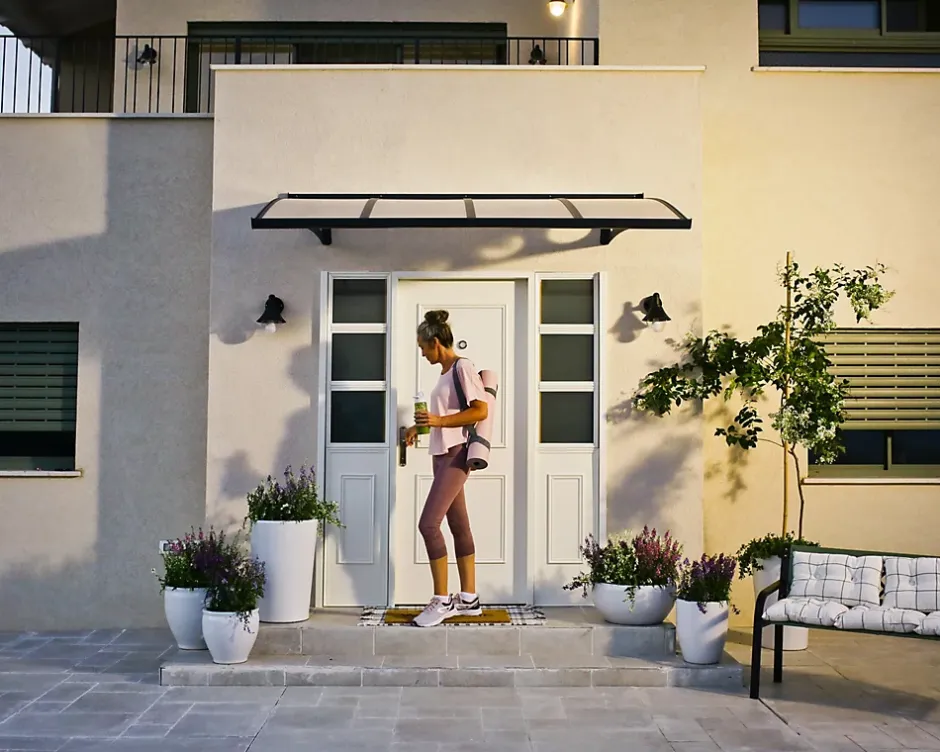 Canopia by Palram Auvent arrondi Herald gris l.223,5 x P.139 x H.33 cm