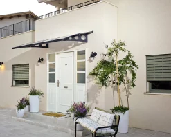 Canopia by Palram Auvent arrondi Herald gris l.223,5 x P.139 x H.33 cm