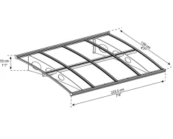 Canopia by Palram Auvent arrondi Herald gris l.223,5 x P.139 x H.33 cm