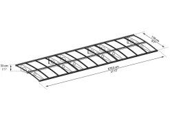 Auvent arrondi Herald gris l.670,5 x P.139 x H.33 cm-Canopia by Palram Clearance