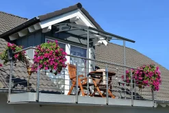 Canopia by Palram Auvent arrondi Vega gris clair l.200,5 x P.199,6 x H.26,1 cm