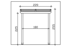 Skan Holz Auvent bois Anklam 1, 220 x 124 cm, épicéa, traitement coloré noyer