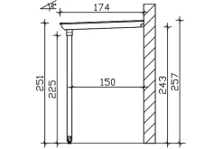 Skan Holz Auvent bois Anklam 2, 220 x 174 cm, épicéa, traitement coloré blanc