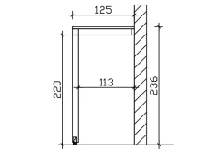 Skan Holz Auvent bois Fehmarn, 200 x 125 cm, épicéa, traitement coloré blanc