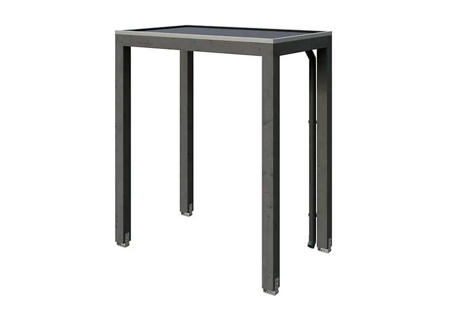 Skan Holz Auvent bois Flensburg, 200 x 125 cm, épicéa, traitement coloré gris ardoise