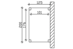 Skan Holz Auvent bois Flensburg, 200 x 125 cm, épicéa, traitement coloré gris ardoise