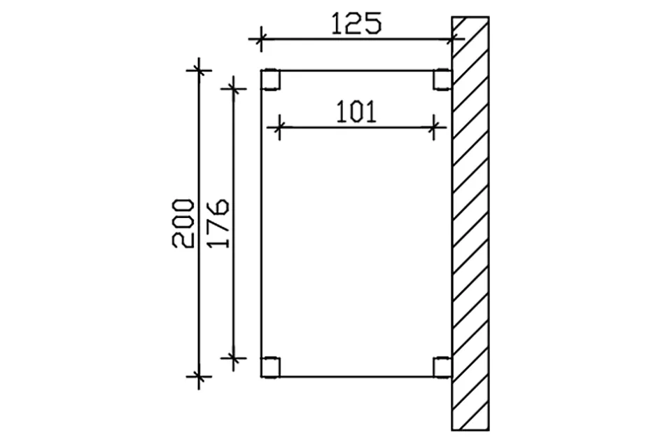 Skan Holz Auvent bois Flensburg, 200 x 125 cm, épicéa, traitement coloré gris ardoise