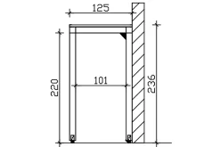 Skan Holz Auvent bois Flensburg, 200 x 125 cm, épicéa, traitement coloré gris ardoise