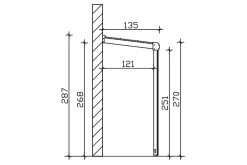 Auvent bois GREIFSWALD 216 x 135 cm, aluminium thermolaqué, thermolaqué gris foncé DB 703-Skan Holz Discount