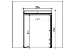 Skan Holz Auvent bois GREIFSWALD 216 x 135 cm, aluminium, thermolaqué blanc RAL 9016