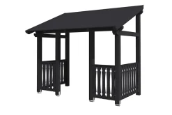 Auvent bois Paderborn 8, 336x202cm, épicéa, traitement coloré anthracite-Skan Holz Hot