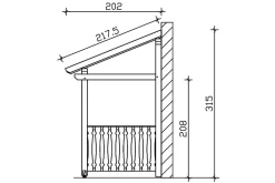 Auvent bois Paderborn 8, 336x202cm, épicéa, traitement coloré anthracite-Skan Holz Hot