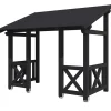 Auvent bois Paderborn 7, 336x202cm, épicéa, traitement coloré anthracite-Skan Holz Online