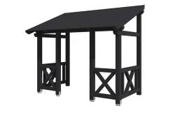 Auvent bois Paderborn 7, 336x202cm, épicéa, traitement coloré anthracite-Skan Holz Online