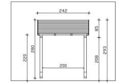 Skan Holz Auvent bois Paderborn 2, 242x156cm, épicéa, traitement coloré chêne clair