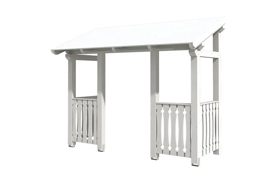 Auvent bois Paderborn 6, 336x156cm, épicéa, traitement coloré blanc-Skan Holz Discount