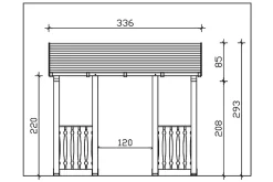 Auvent bois Paderborn 6, 336x156cm, épicéa, traitement coloré blanc-Skan Holz Discount
