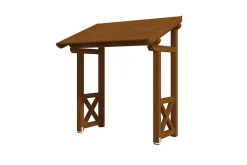 Auvent bois Paderborn 4, 242x156cm, épicéa, traitement coloré noyer-Skan Holz