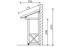 Auvent bois Paderborn 4, 242x156cm, épicéa, traitement coloré noyer-Skan Holz