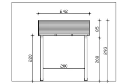 Auvent bois Paderborn 4, 242x156cm, épicéa, traitement coloré noyer-Skan Holz