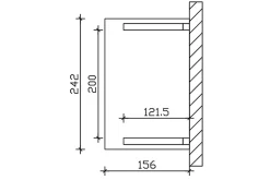 Auvent bois Paderborn 2, 242x156cm, épicéa, traitement coloré gris ardoise-Skan Holz Discount