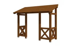 Skan Holz Auvent bois Paderborn 5, 336x156cm, épicéa, traitement coloré noyer