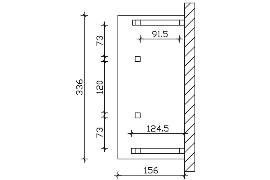 Skan Holz Auvent bois Paderborn 5, 336x156cm, épicéa, traitement coloré noyer