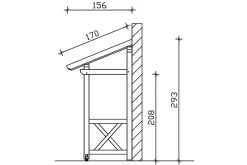 Skan Holz Auvent bois Paderborn 5, 336x156cm, épicéa, traitement coloré noyer