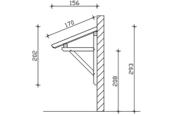 Auvent bois Paderborn 1, 242x156cm, épicéa, traitement coloré gris ardoise-Skan Holz Outlet