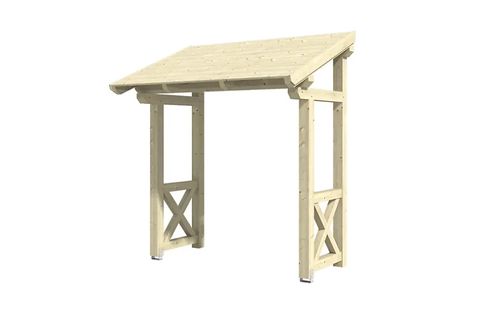 Auvent bois Paderborn 4, 242x156cm, épicéa, non traité-Skan Holz Hot