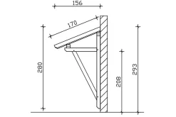 Skan Holz Auvent bois Paderborn 2, 242x156cm, épicéa, traitement coloré noyer