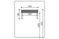 Auvent bois Poel, 148 x 87 cm, épicéa, non traité-Skan Holz Online
