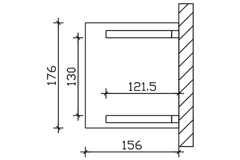 Auvent bois Potsdam 2, 176x156cm, épicéa, traitement coloré chêne clair-Skan Holz Outlet