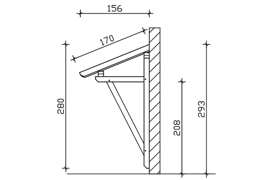 Auvent bois Potsdam 2, 176x156cm, épicéa, traitement coloré chêne clair-Skan Holz Outlet