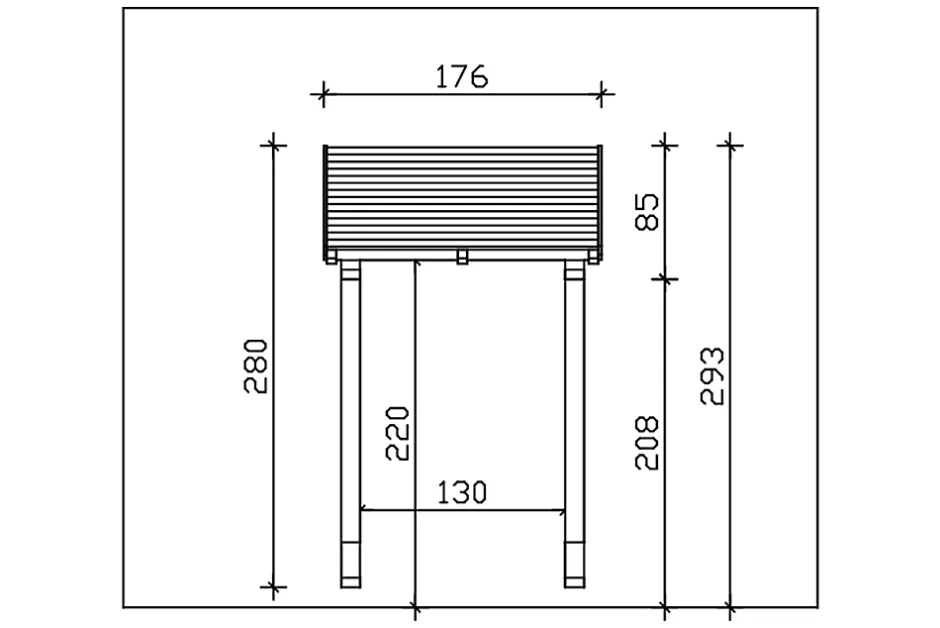 Auvent bois Potsdam 2, 176x156cm, épicéa, traitement coloré chêne clair-Skan Holz Outlet